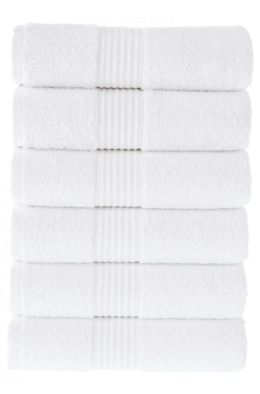 Olachika Home 100% Premium Quality Cotton 6-piece hand towels 50X100cm white