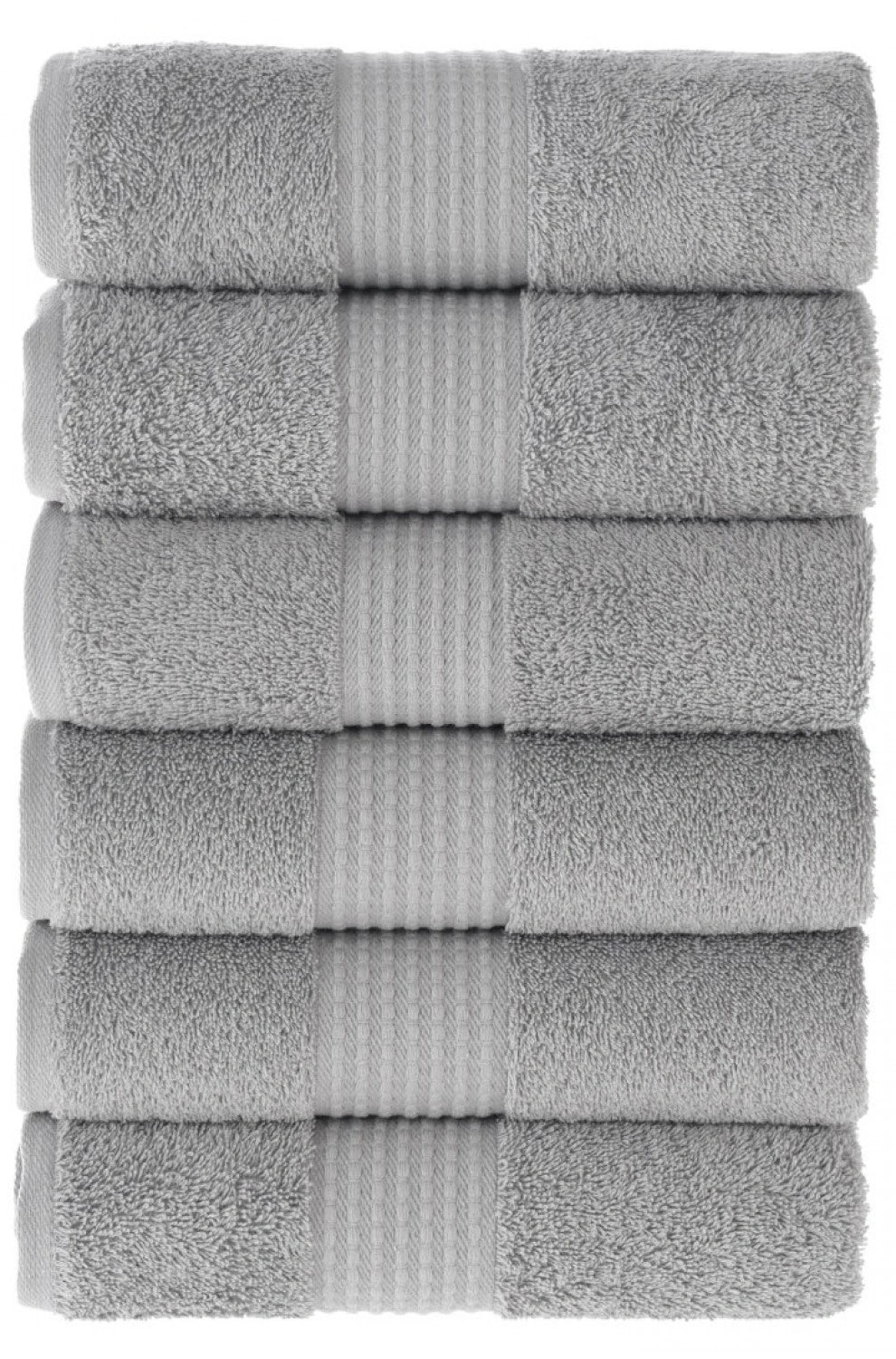 Olachika Home 100% Premium Kwaliteit Katoen 6-delige handdoeken 50X100cm grijs