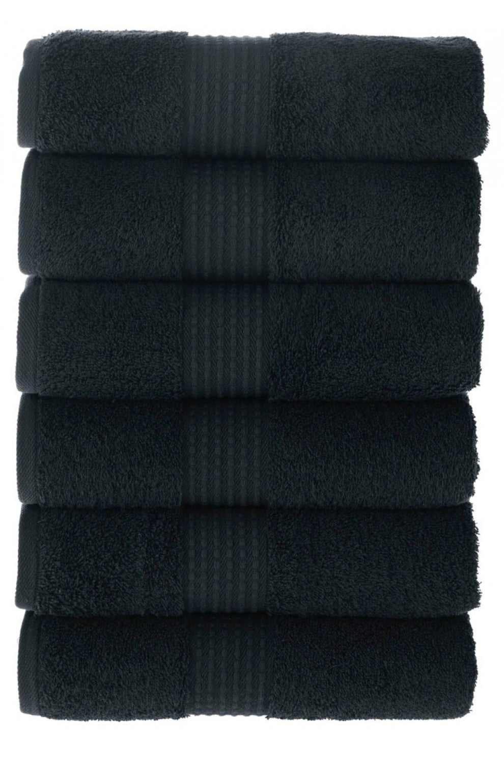 Olachika Home 100% Premium Kwaliteit Katoen 6-delige handdoeken 50X100cm zwart