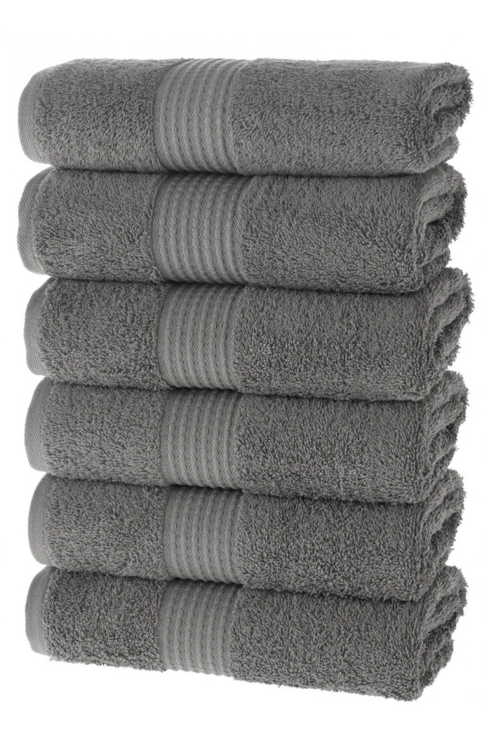 Olachika Home 100% Premium Kwaliteit Katoen 6-delige handdoeken 50X100cm antraciet