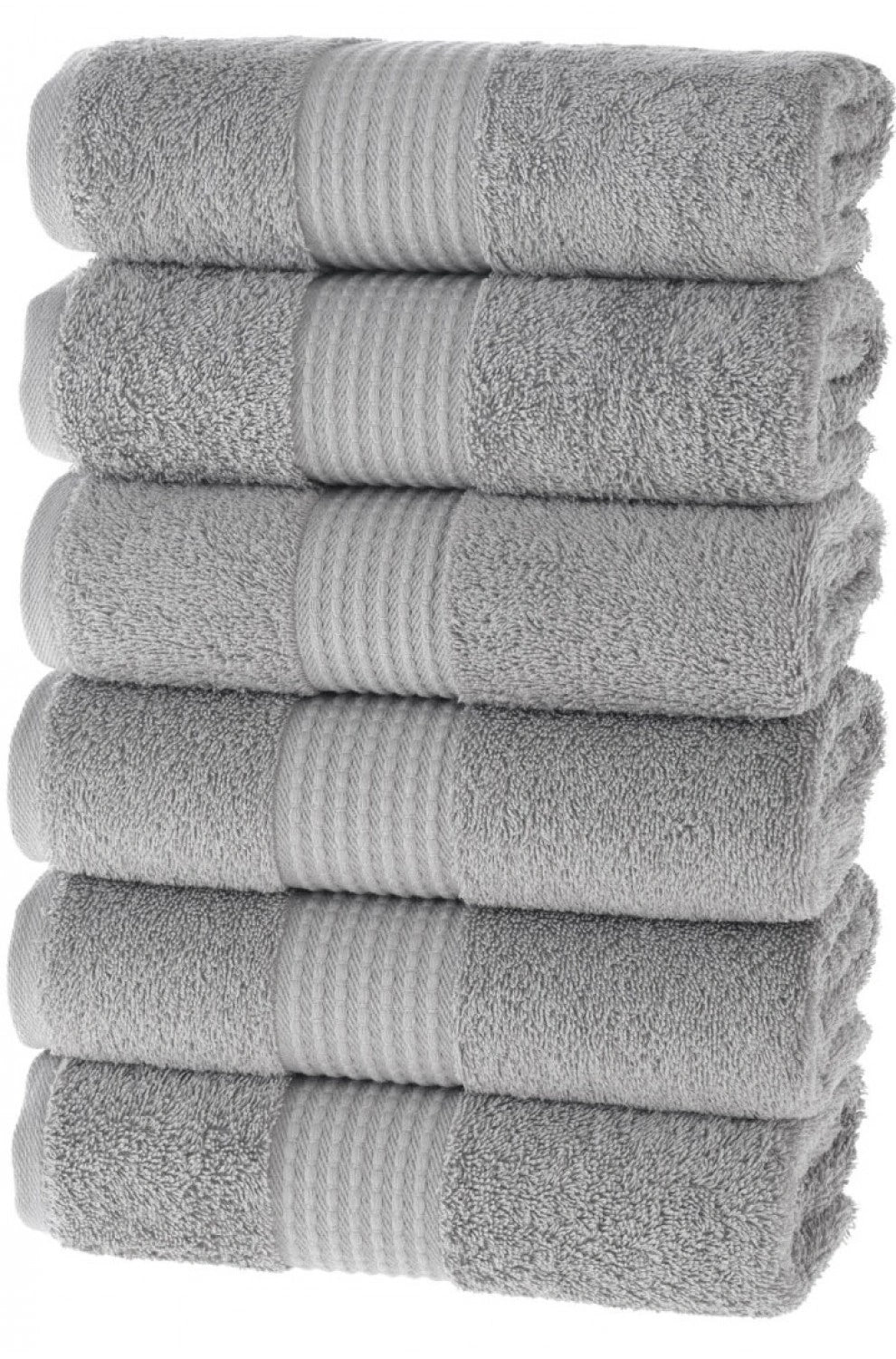 Olachika Home 100% Premium Kwaliteit Katoen 6-delige handdoeken 50X100cm grijs