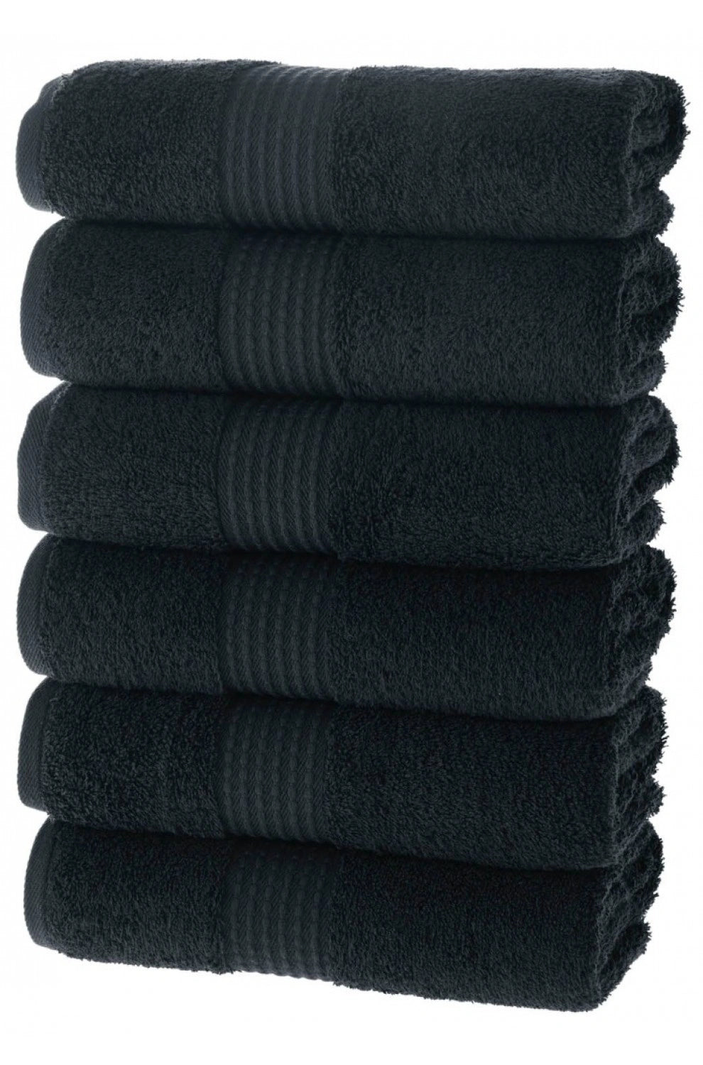 Olachika Home 100% Premium Kwaliteit Katoen 6-delige handdoeken 50X100cm zwart