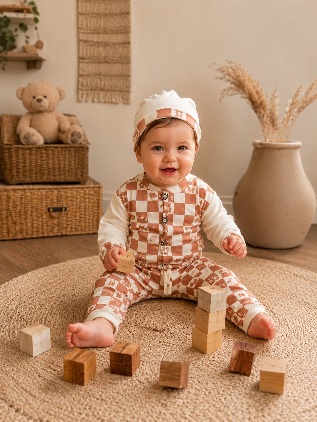 Teddy Blocks Luxury Newborn Outfit Set CloudSoft