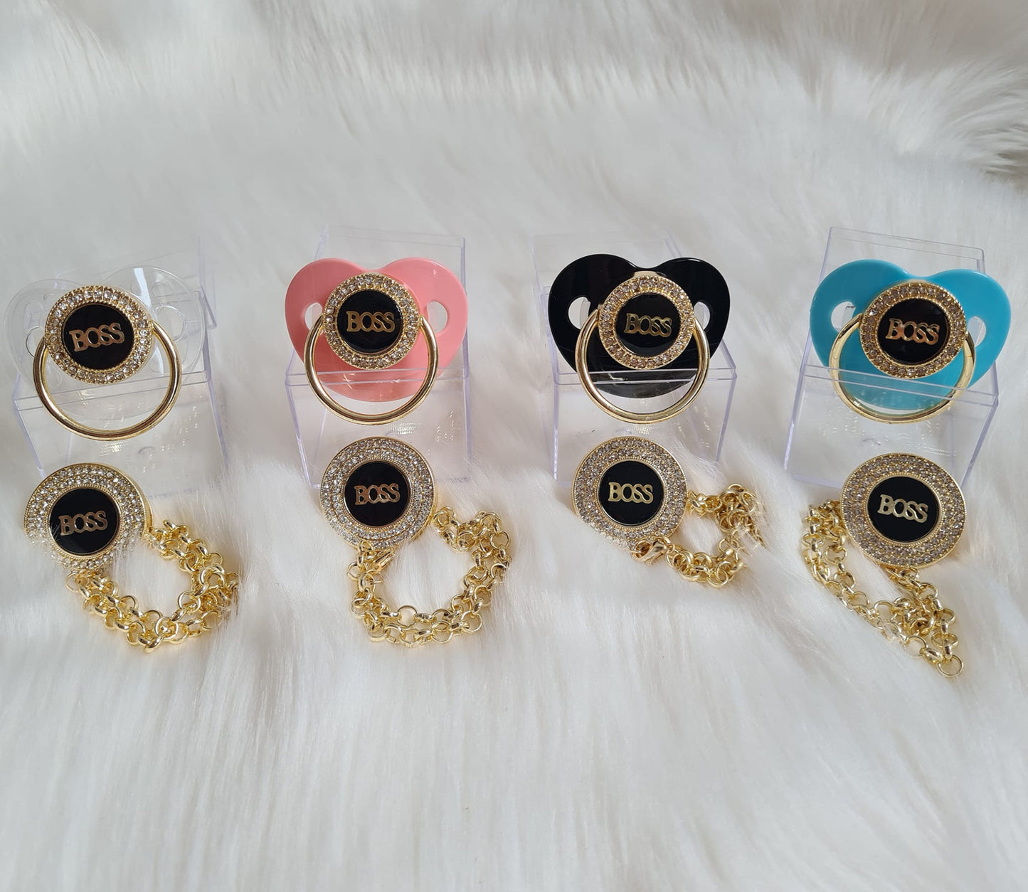 Luxe Mini Boss Diamond Fopspeen + Fopspeenclip