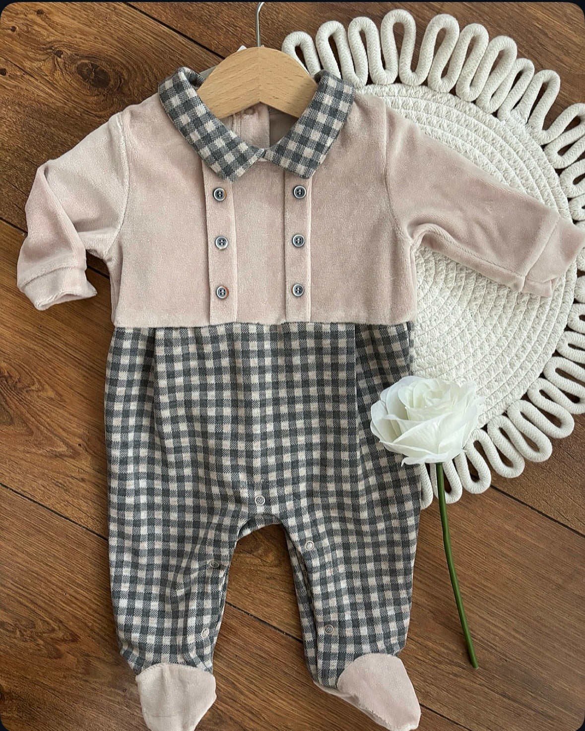 PetitNest Vintage Playsuit Ultra Soft Cotton Chic Collar