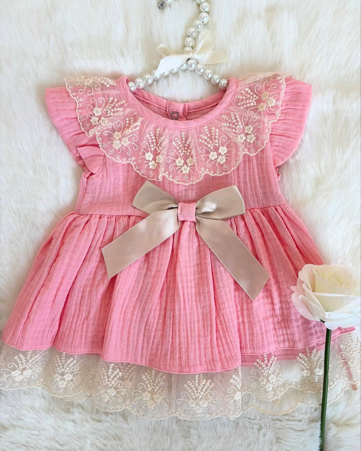 Pink Natural Ultra-Soft Cotton Spring Dress