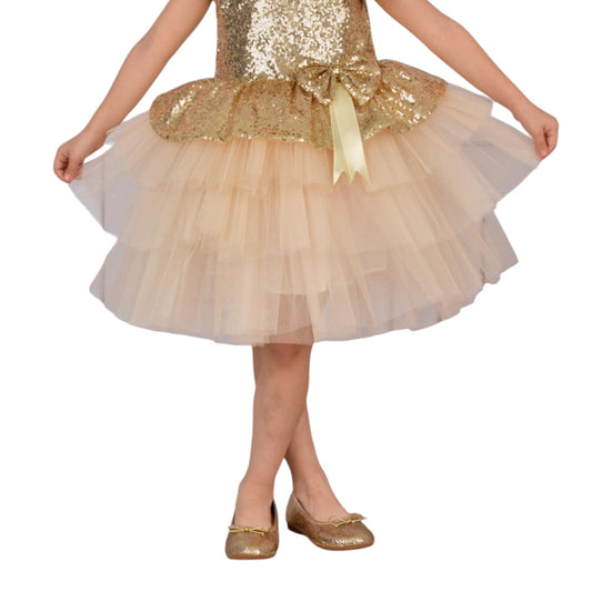 Gold Glitter Princess Tutu Party Dress