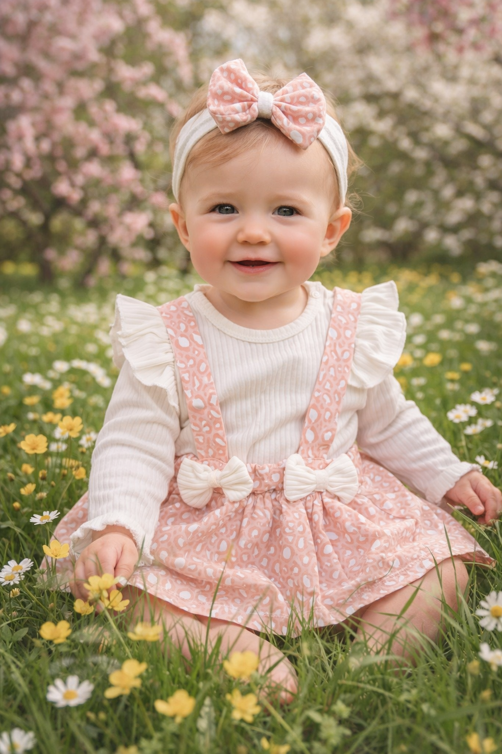 Élise Baby Boutique Charming Peach Dress Set 0-6M