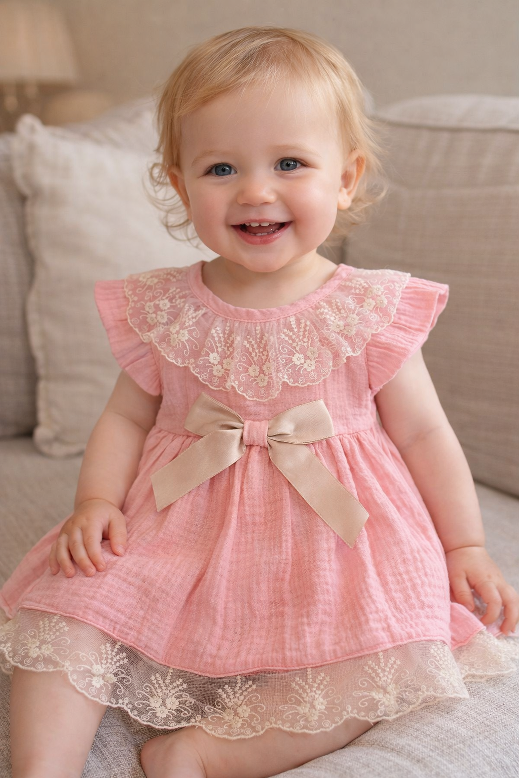 Pink natural spring Dress