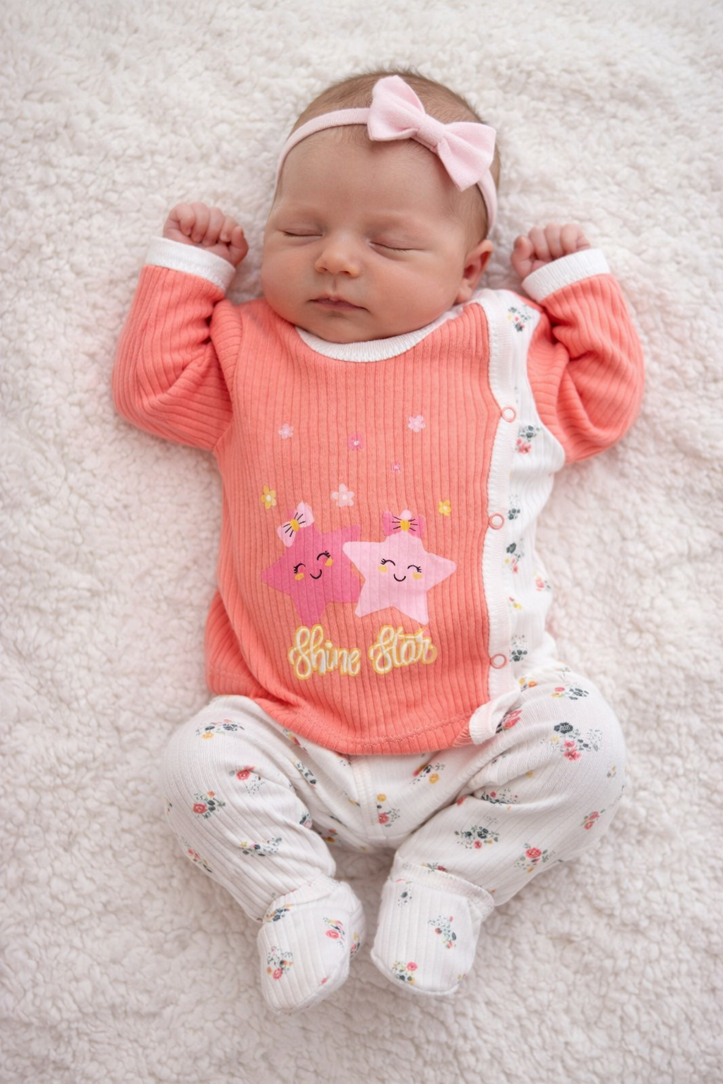 Little Star Newborn Set 2-Piece Cotton Flower Print