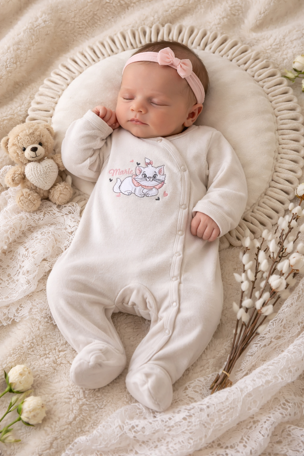 Aristocrat Marie Playsuit Luxe Soft Newborn Side Button