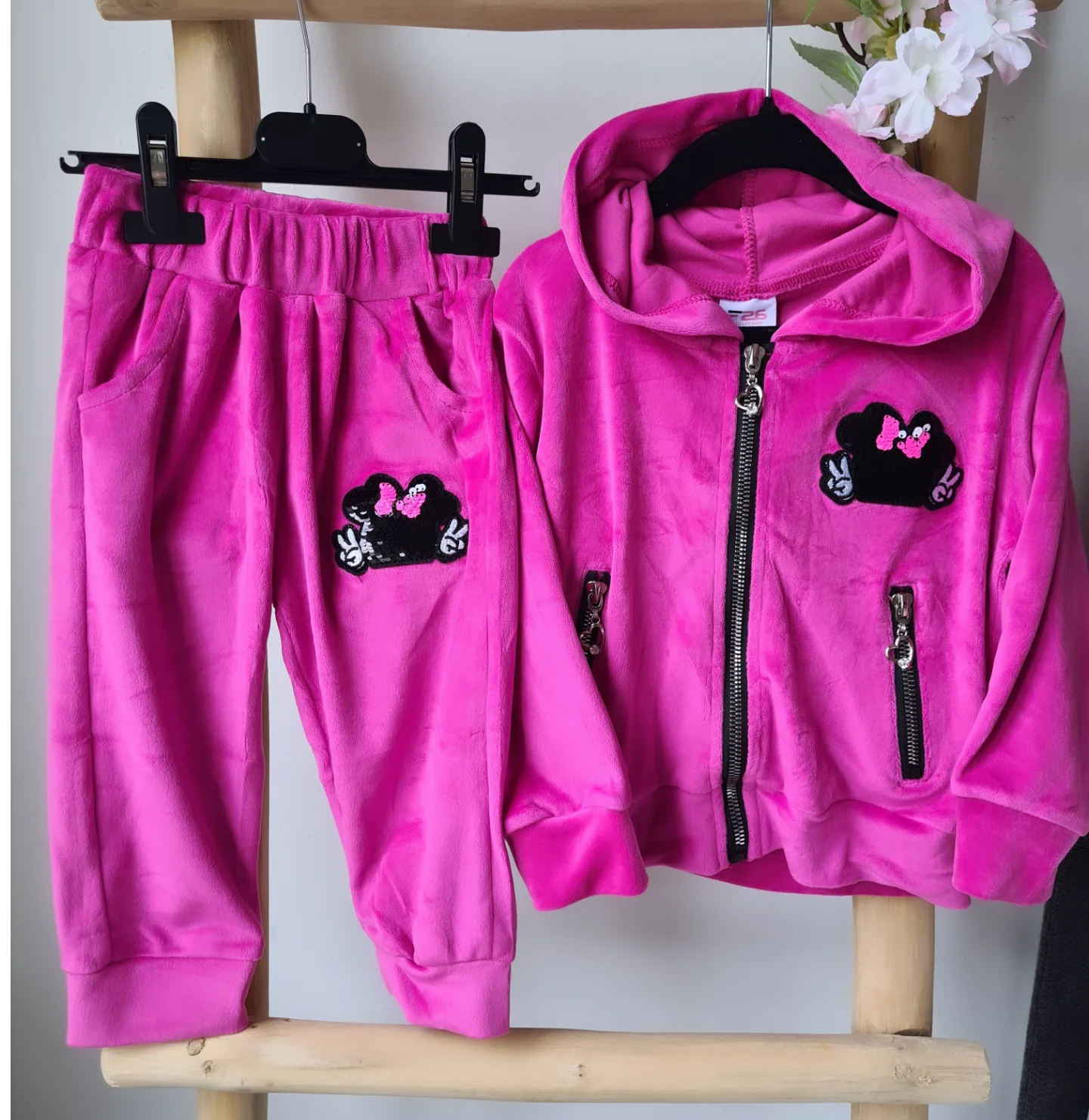 Girls Velvet Comfi Set