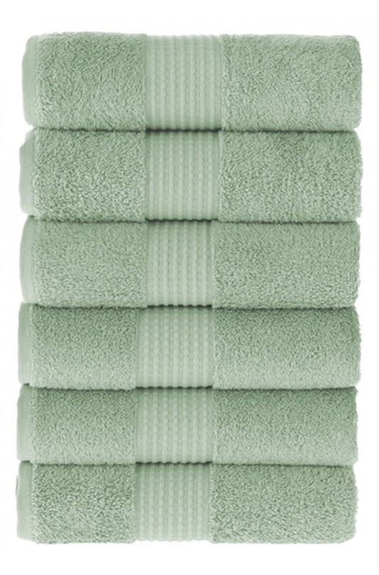 Olachika Home 100% Premium Quality Cotton 6-piece hand towels 50X100cm Iceberg Green