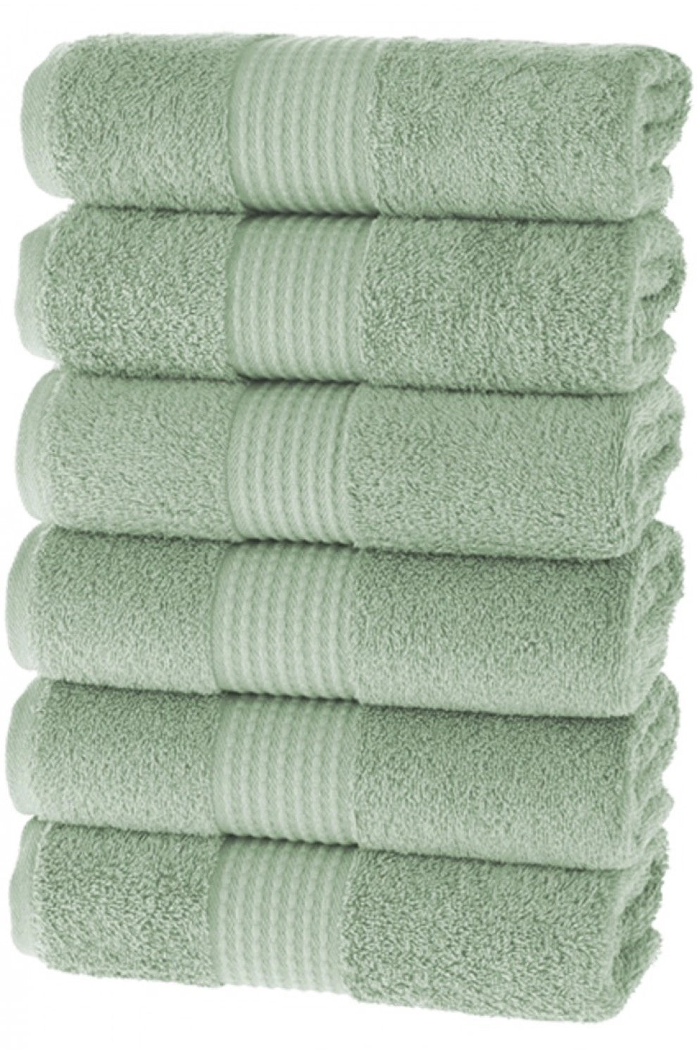 Olachika Home 100% Premium Kwaliteit Katoen 6-delige handdoeken 50X100cm IJsberg Groen