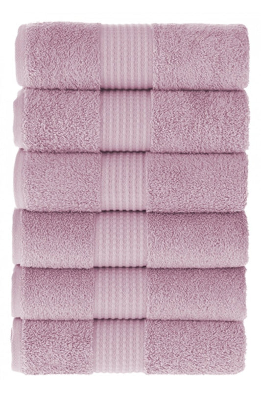Olachika Home 100% Premium Quality Cotton 6-piece hand towels 50X100cm Old Rose