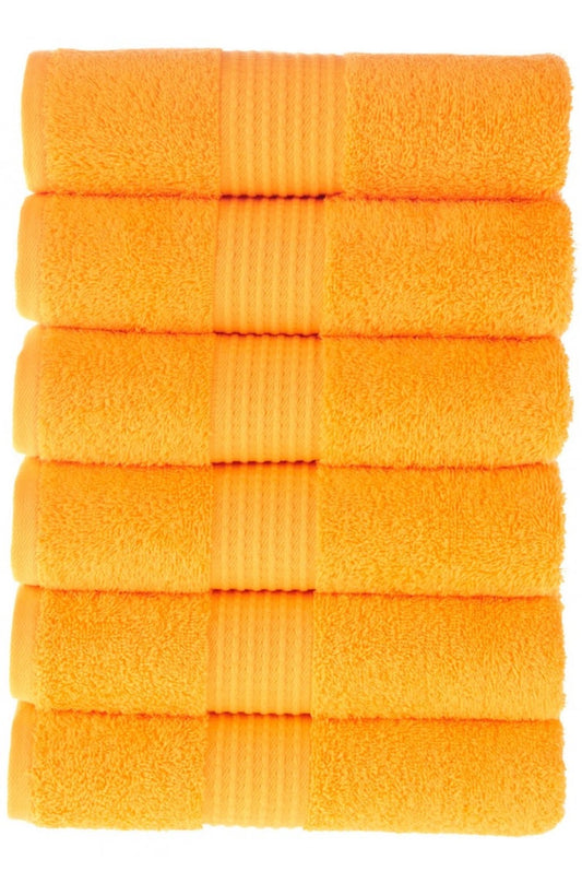 Olachika Home 100% Premium Quality Cotton 6-piece hand towels 50X100cm orange