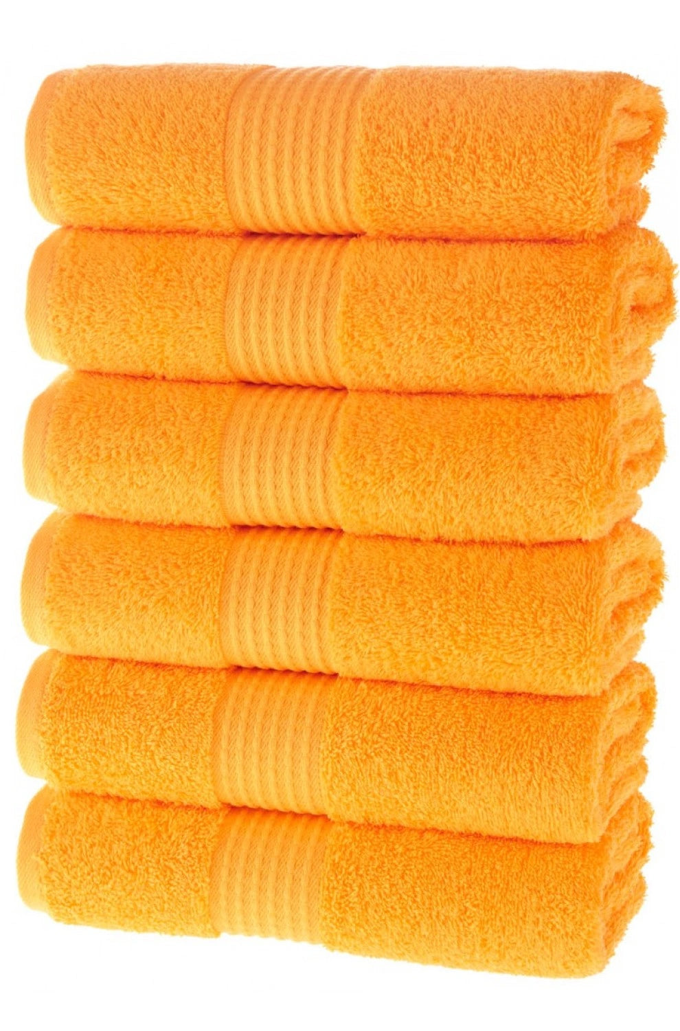 Olachika Home 100% Premium Kwaliteit Katoen 6-delige handdoeken 50X100cm oranje