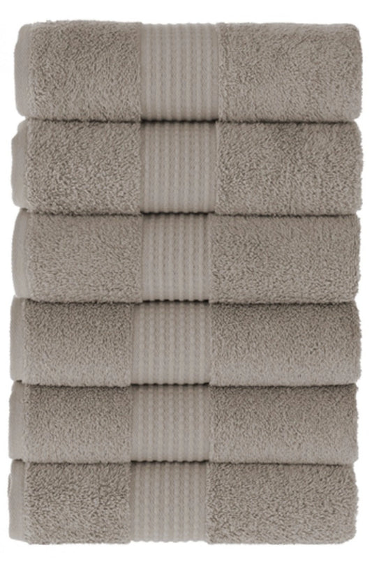 Olachika Home 100% Premium Quality Cotton 6-piece hand towels 50X100cm Taupe