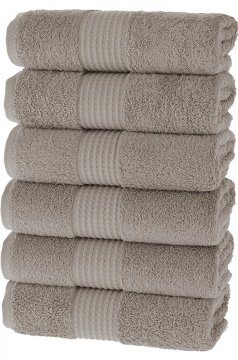 Olachika Home 100% Premium Kwaliteit Katoen 6-delige handdoeken 50X100cm Taupe