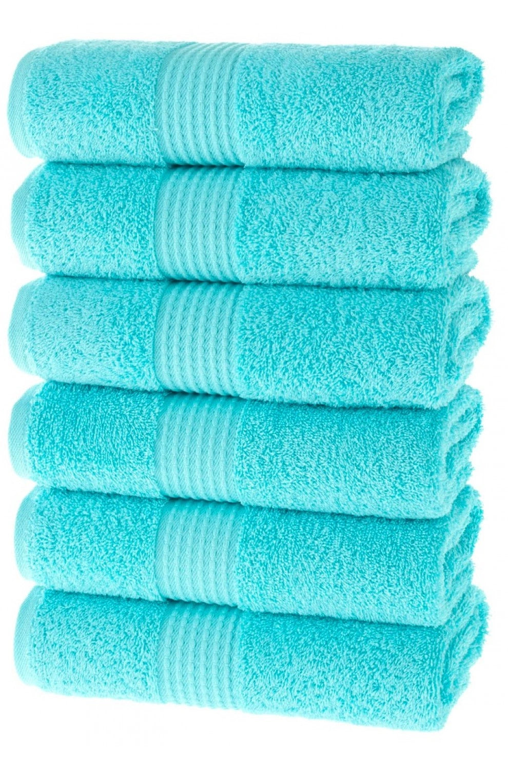 Olachika Home 100% Premium Kwaliteit Katoen 6-delige handdoeken 50X100cm Turquoise