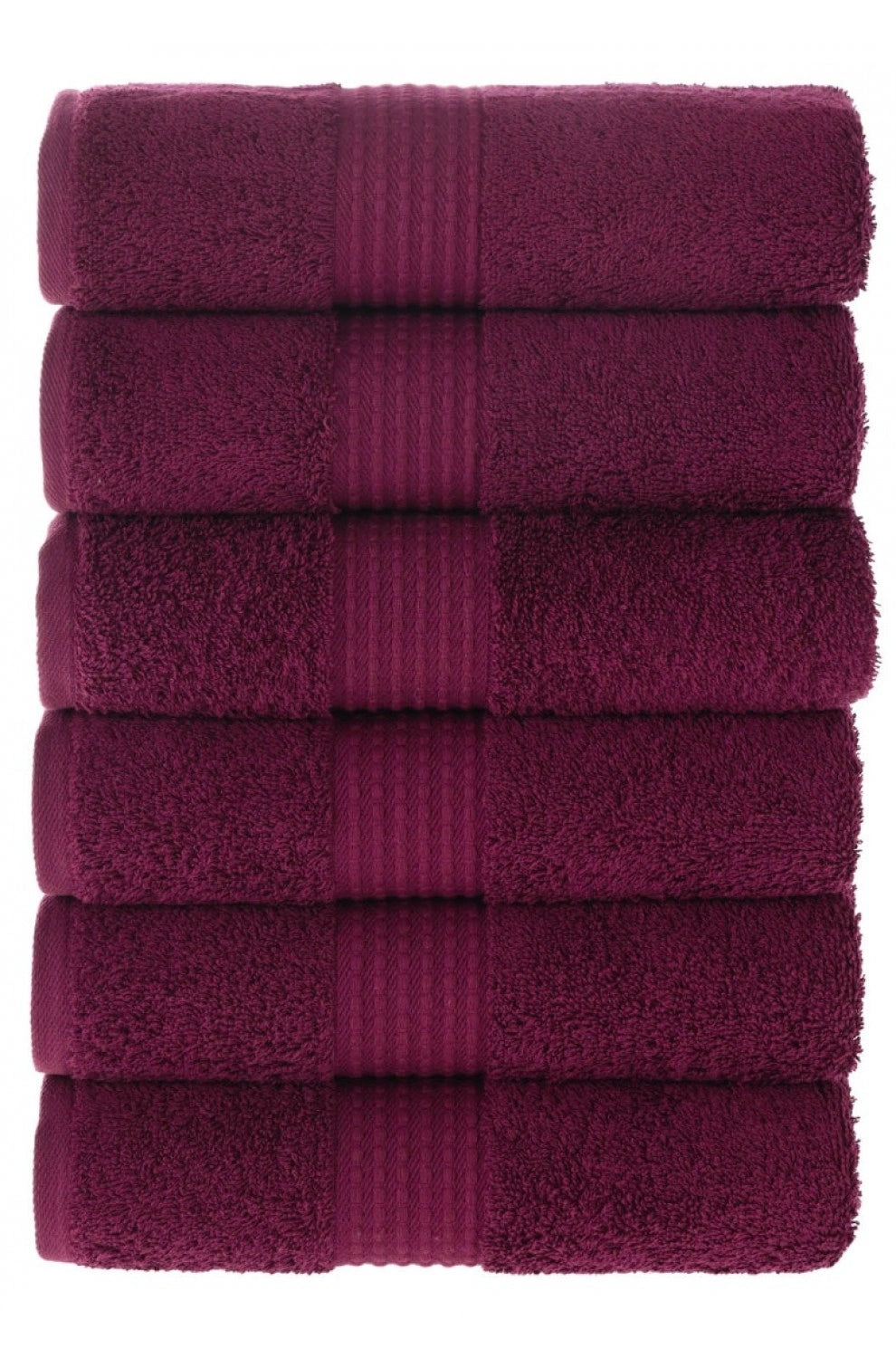Olachika Home 100% Premium Kwaliteit Katoen 6-delige handdoeken 50X100cm Claret Rood
