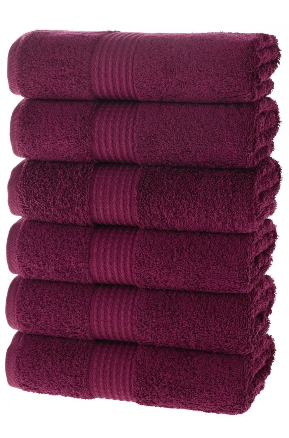 Olachika Home 100% Premium Kwaliteit Katoen 6-delige handdoeken 50X100cm Claret Rood