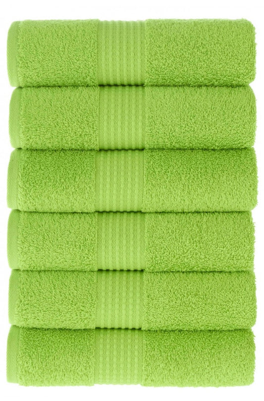 Olachika Home 100% Premium Quality Cotton 6-piece hand towels 50X100cm green
