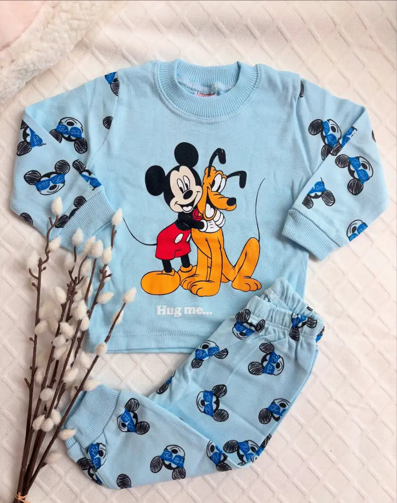 Babyset Mickey 100 Percent Cotton Two Piece Baby Outfit With Soft Seams And Breathable Comfort - Babyset