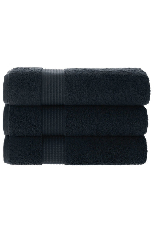 Olachika Home Luxury Bath Towel Set 100% Premium Quality Cotton 3-piece Bath Towel 70X140CM Black
