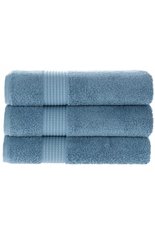 Olachika Home Luxury Bath Towel Set 100% Premium Quality Cotton 3-piece Bath Towel 70X140CM Blue
