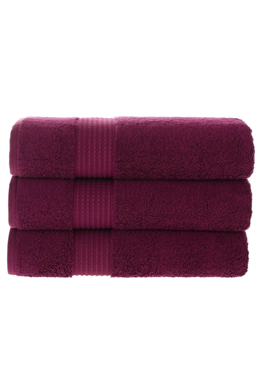 Olachika Home Luxury Bath Towel Set 100% Premium Quality Cotton 3-piece Bath Towel 70X140CM Claret Red