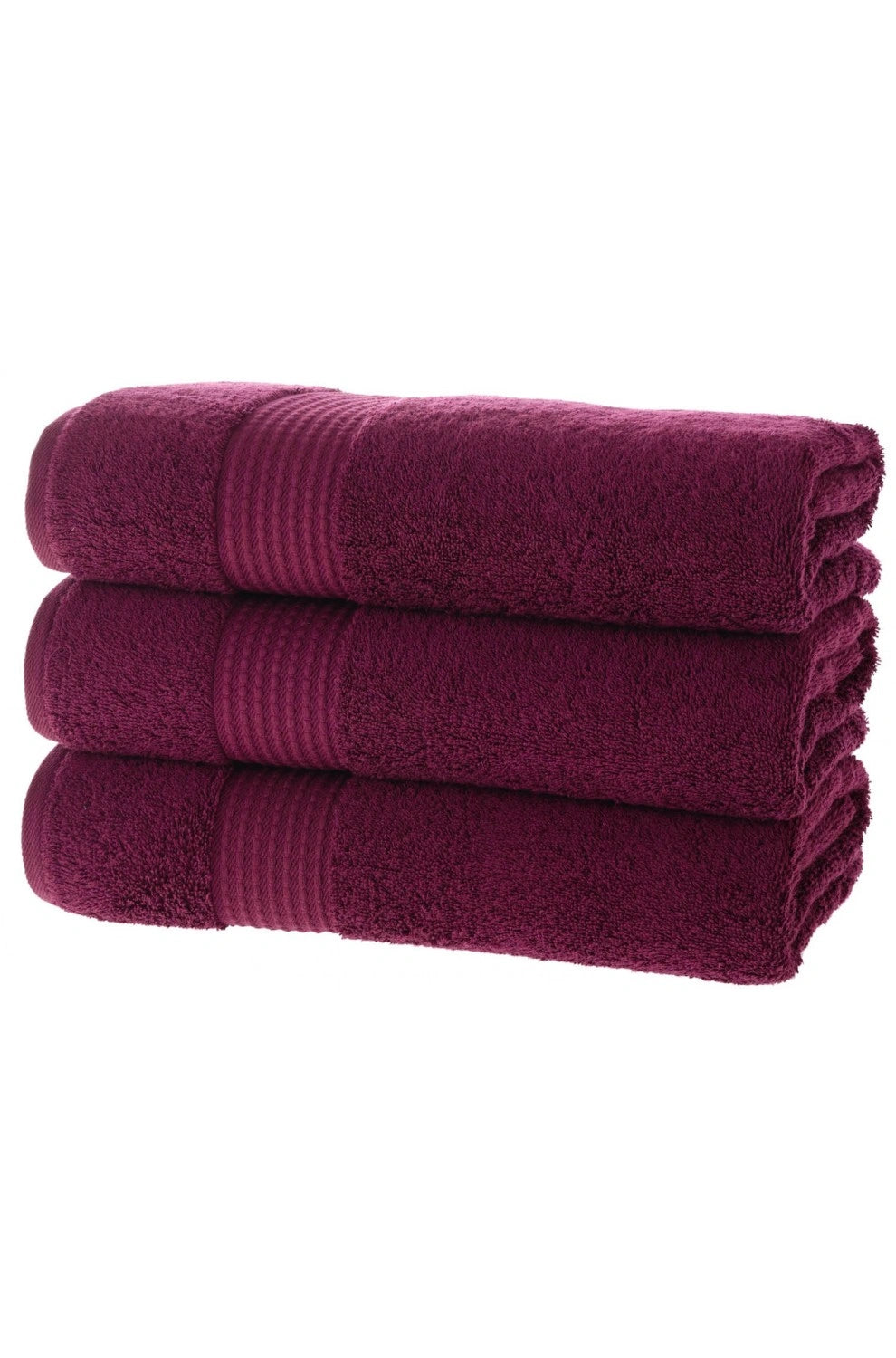 Olachika Home Luxury Bath Towel Set 100% Premium Quality Cotton 3-piece Bath Towel 70X140CM Claret Red