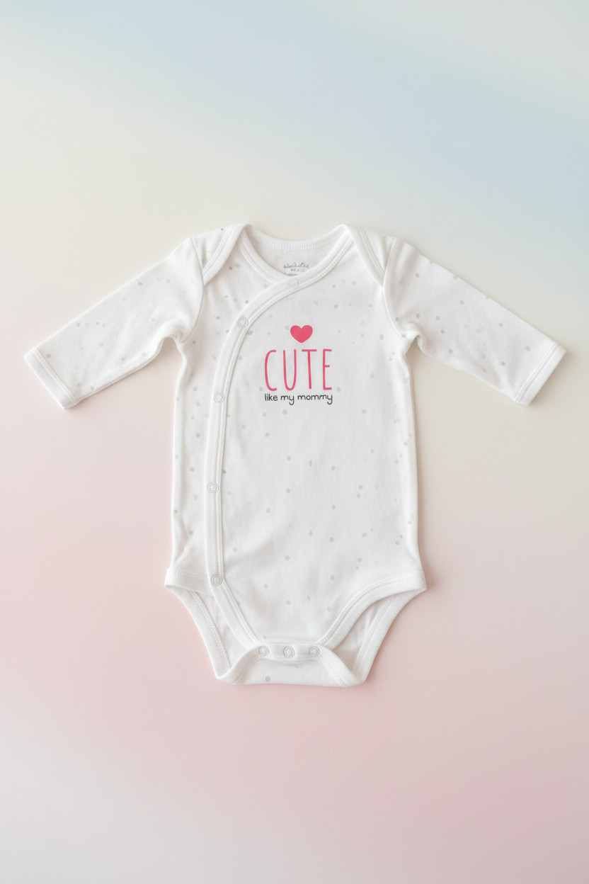 Cute Like My Mommy Bodysuit Flatlay
