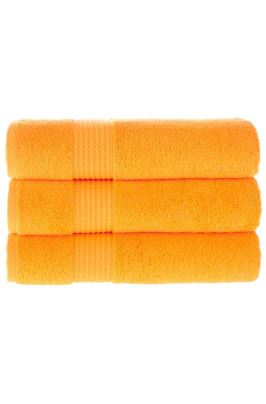 Olachika Home Luxury Bath Towel Set 100% Premium Quality Cotton 3-piece Bath Towel 70X140CM Orange