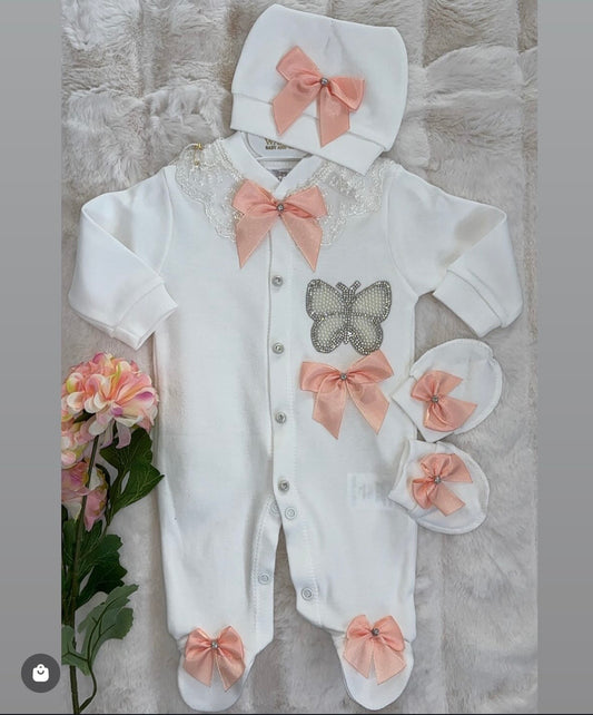 Ekskluzywny zestaw niemowlęcy Butterfly Bow Couture