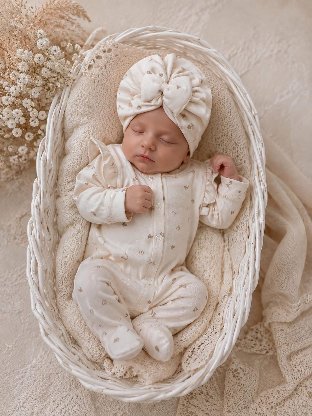 Lovely Little Heart Sleepsuit Set For Newborns Luxury Soft Breathable Fabric Newborn Size