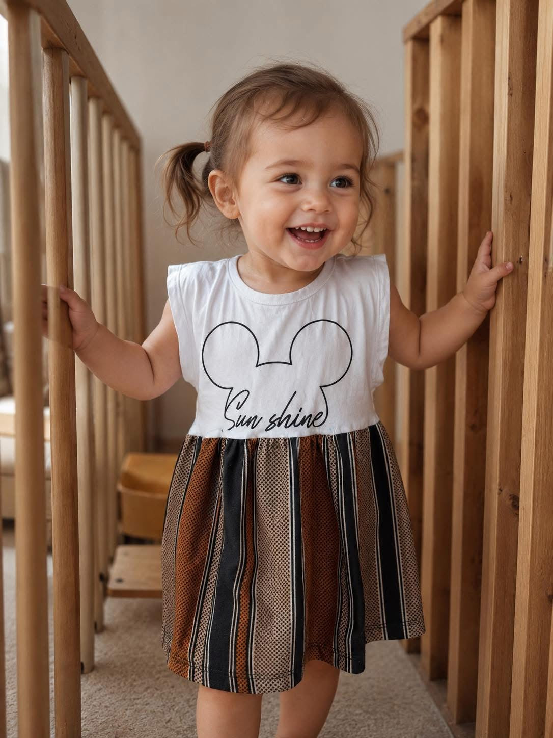 Sunshine Stripe Dress For Girls