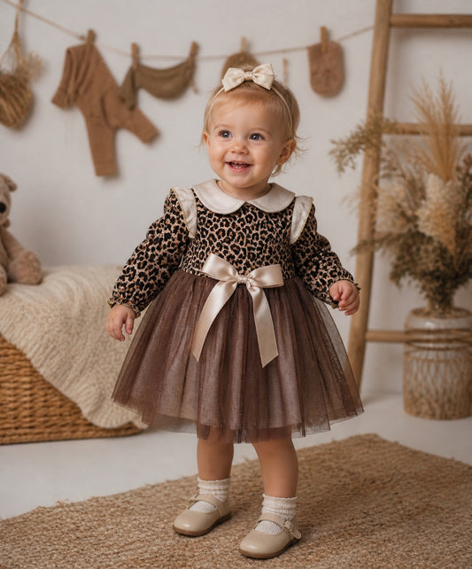 Tutu Leopard Print Dress Bold Playful Tulle Bow