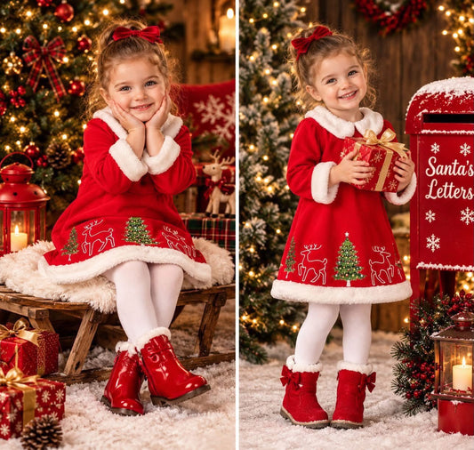 Magische Sneeuwvlok Jurk voor Meisjes Kerstfeest Sneeuwwitje Afwerking Elegante Feestjurk
