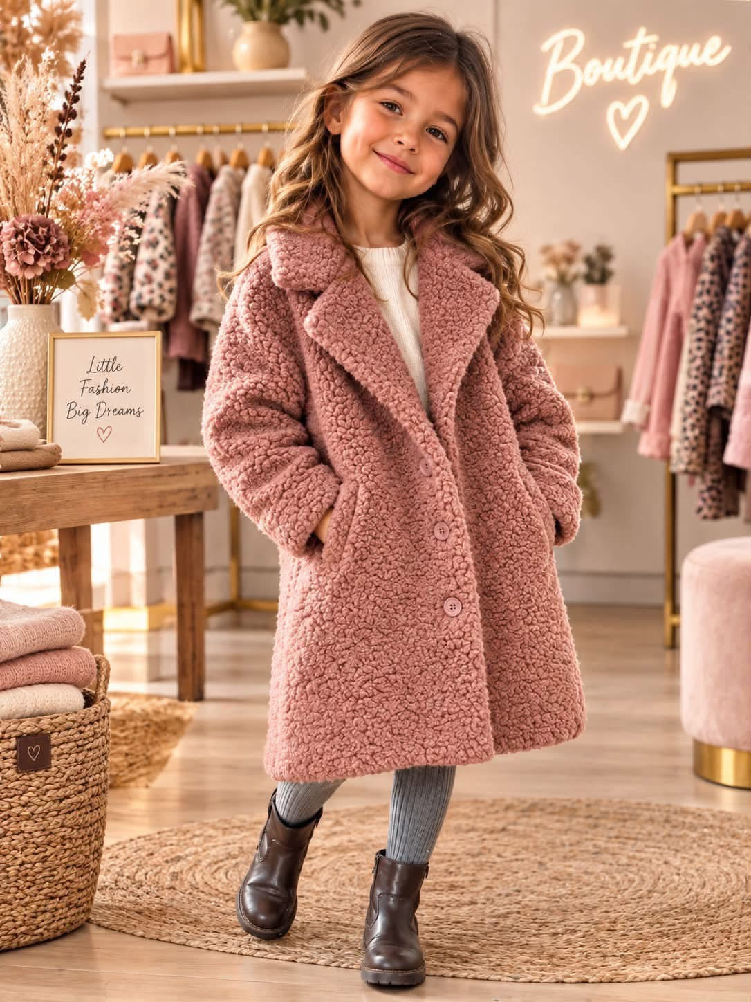 Belle Rose Teddy Coat
