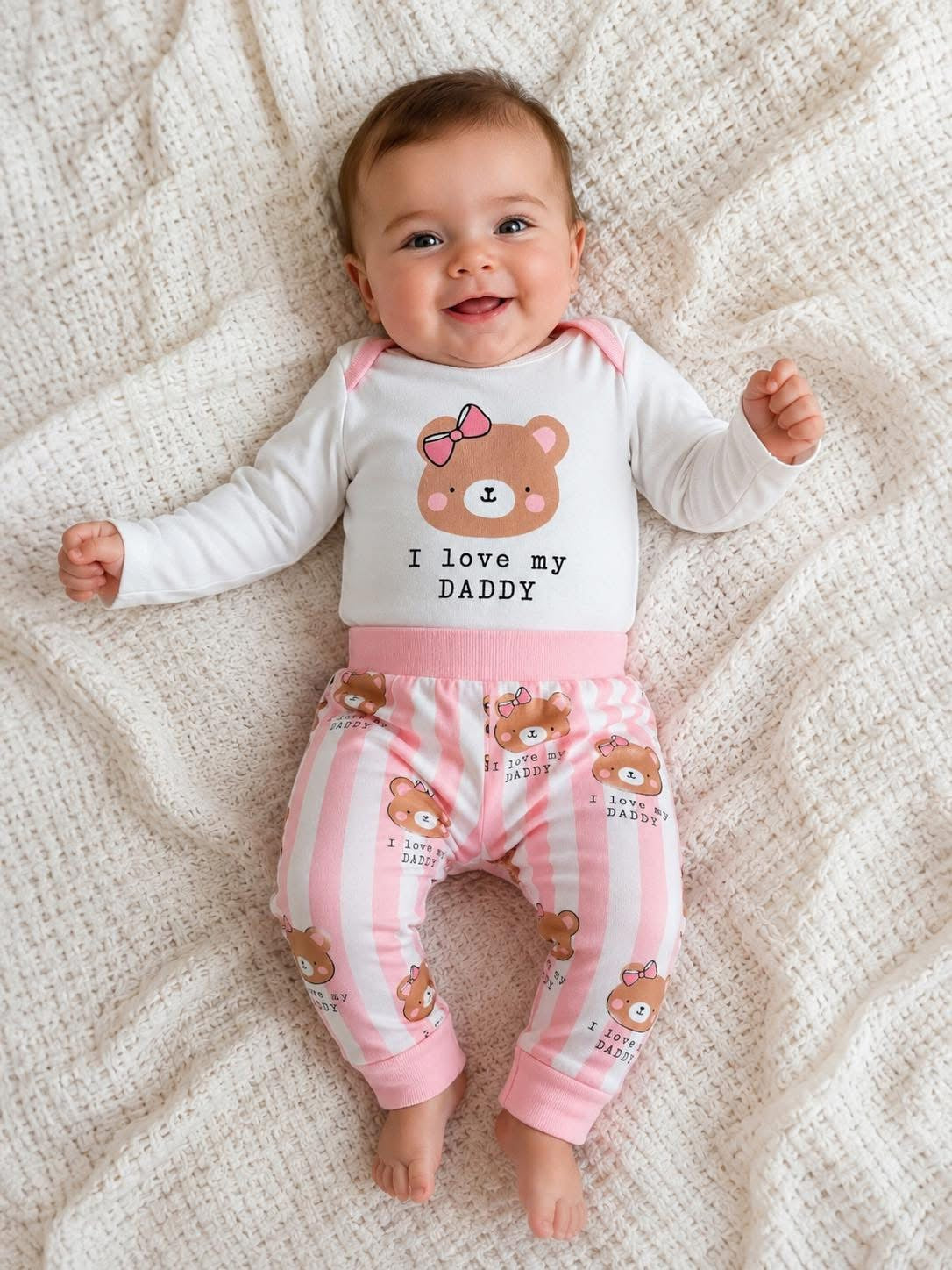 I Love Daddy Cotton 2-Piece Bodysuit and Pants Set