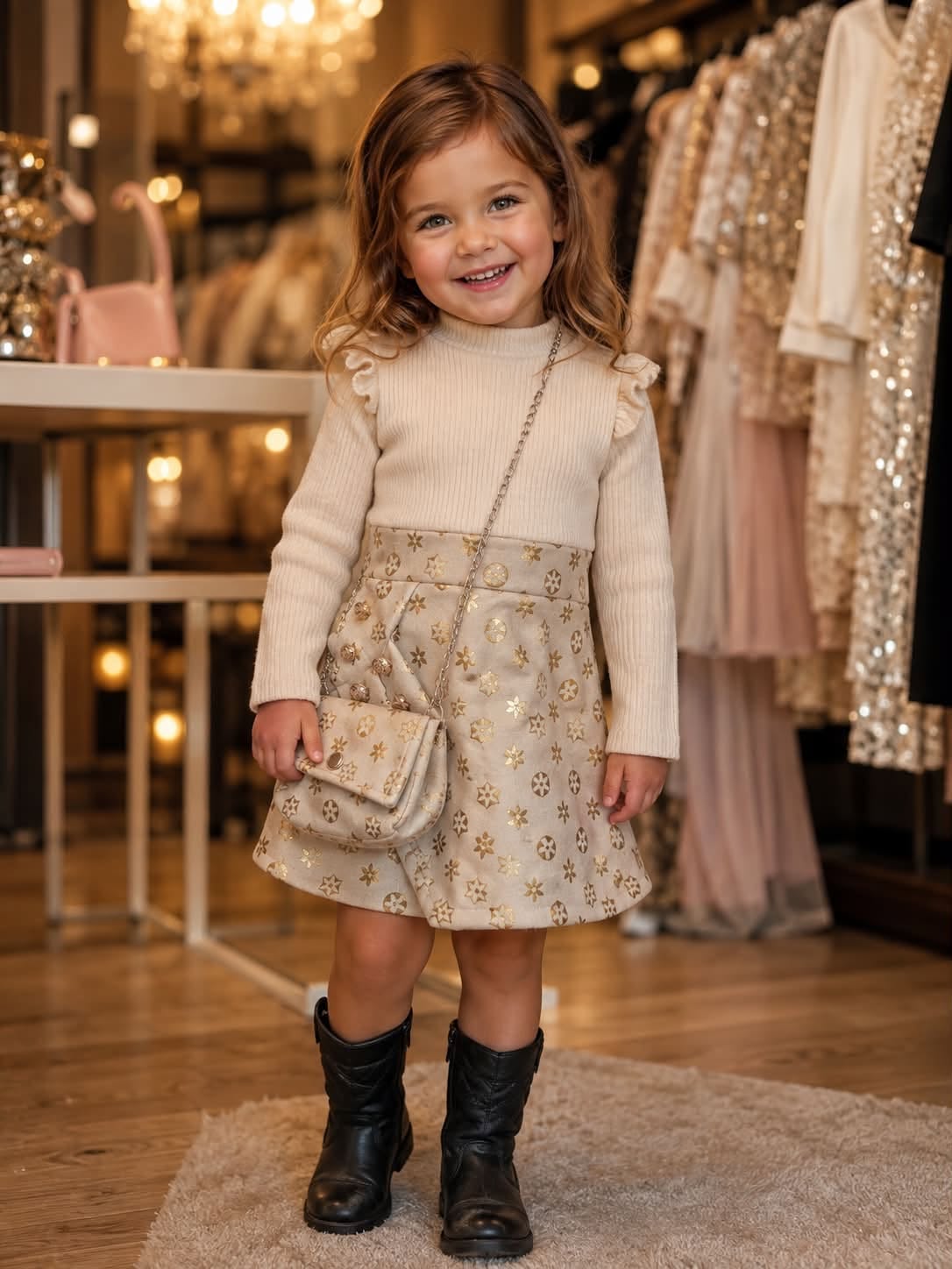 Sofia Gold Boutique Dress