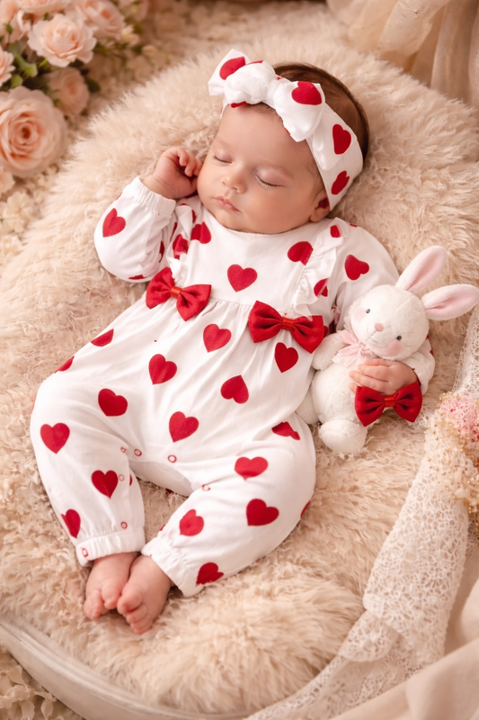 Pelele Sweet Hearts Mezcla de Algodón Transpirable para Bebés