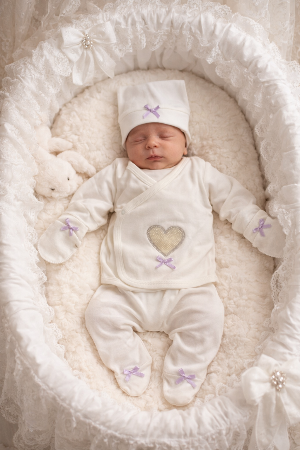 Lila Dreams Newborn 5-Piece Cotton Set Soft, Sweet And Complete