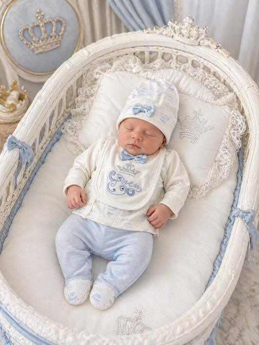 Exclusieve Kleine Prins Luxe 4-delige Kraamcadeauset Blauw