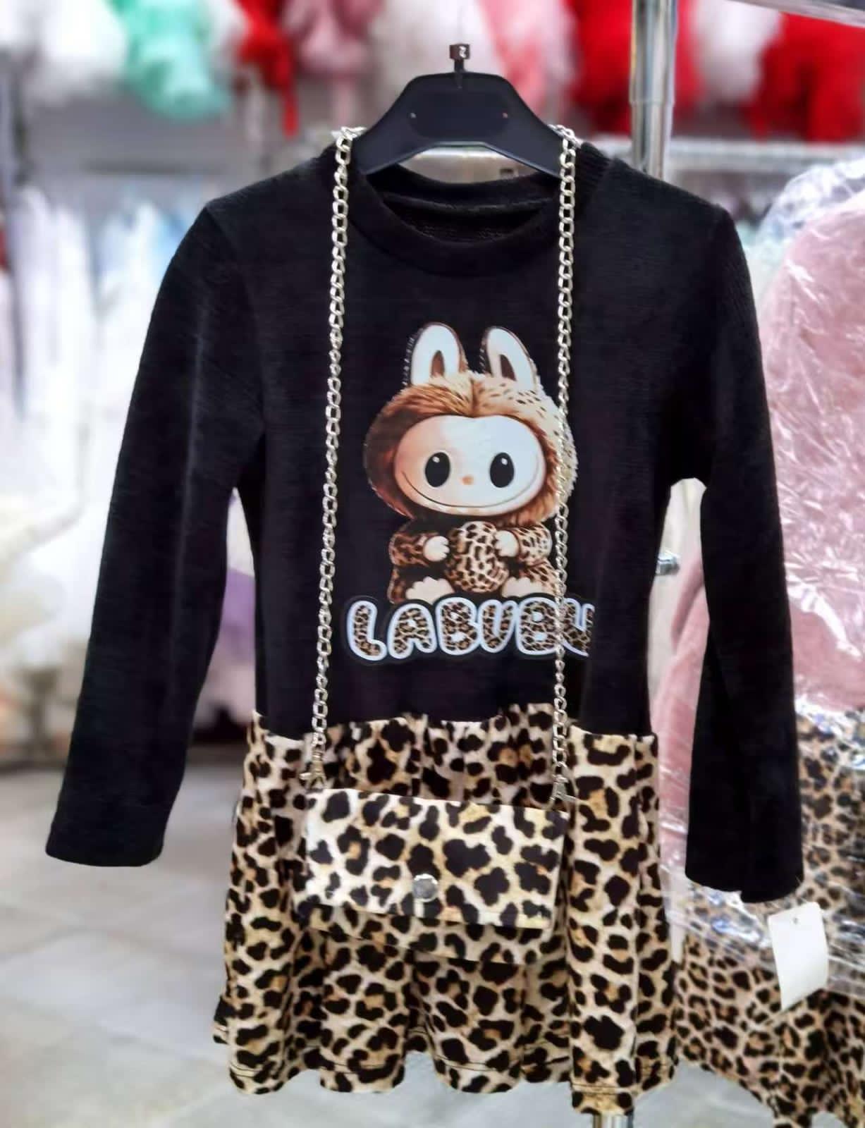 Labubu Dress And Fashion Bag Set For Girls