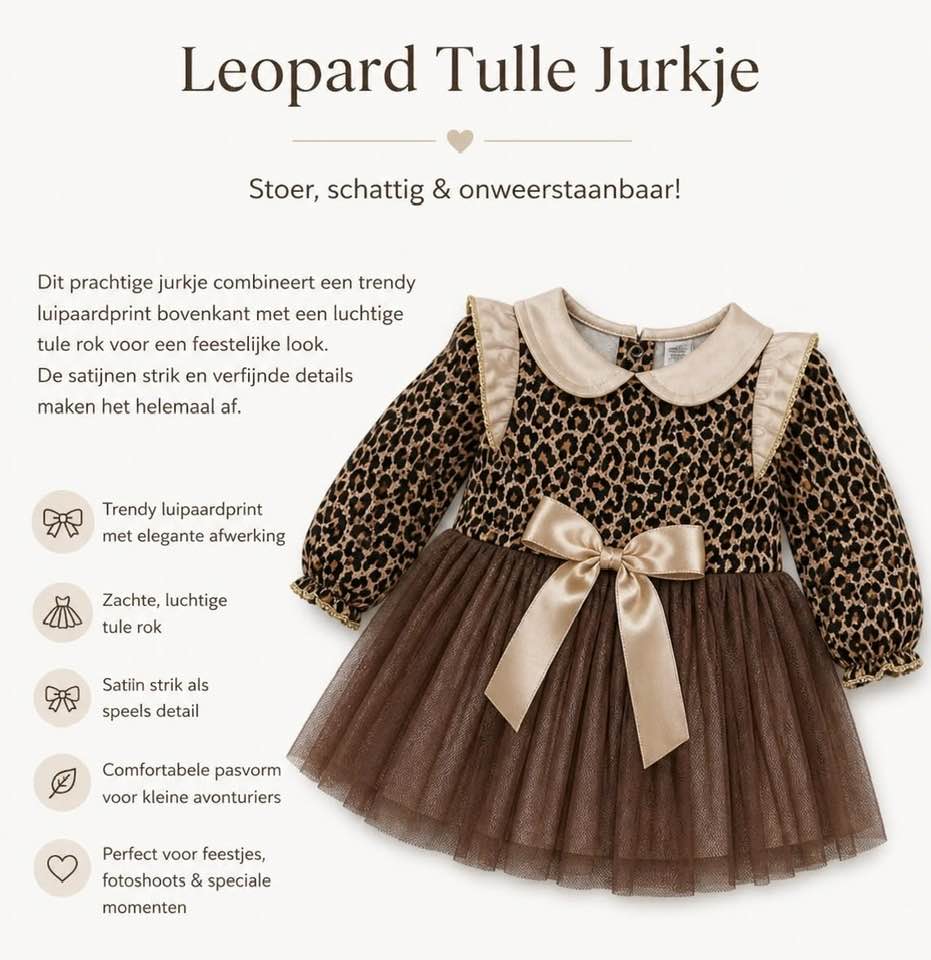 Tutu Leopard Print Dress Bold Playful Tulle Bow