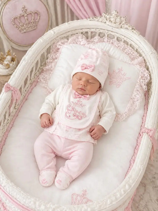 Baby Princess Exclusive 4-Piece Newborn Set All Cotton - 50/56 - Babyset