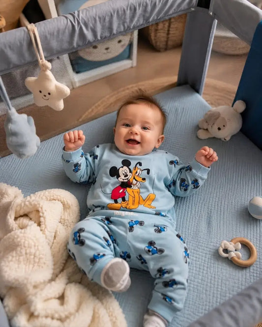 Babyset Mickey 100 Percent Cotton Two Piece Baby Outfit With Soft Seams And Breathable Comfort - 56/62 - Babyset