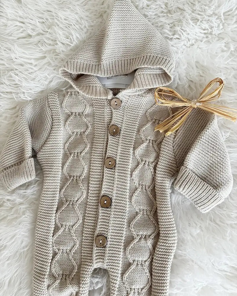 BrandName Handmade Wintersuit Hooded Knitted Baby Front Buttons - Baby Boxpakje